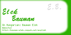 elek bauman business card